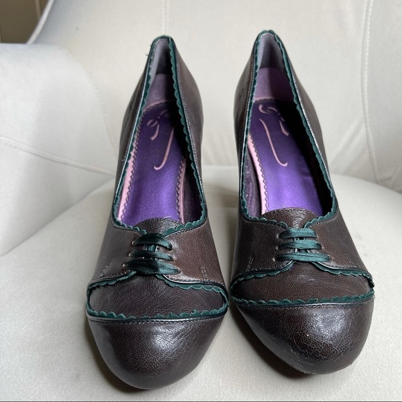 Poetic Licence Leather Oxford Heels EU 41 US 10.5 - Picture 3 of 5